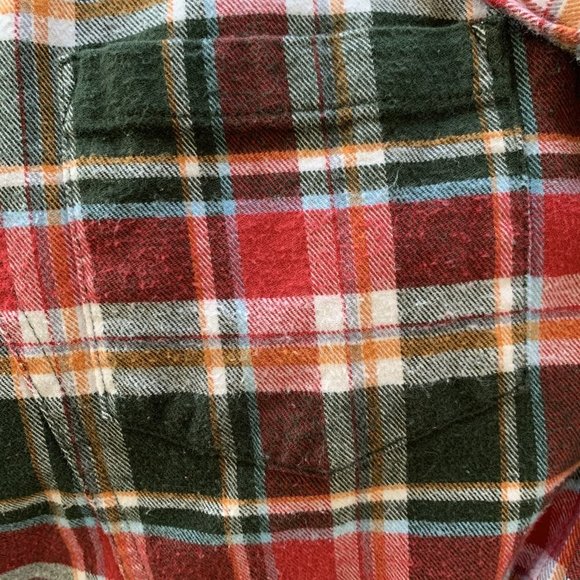 Country Plaid Flannel shirt Button Up long sleeve top MED - Picture 9 of 9